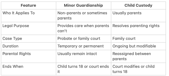 Key Legal Differences Between Guardianship and Custody in Hawaii